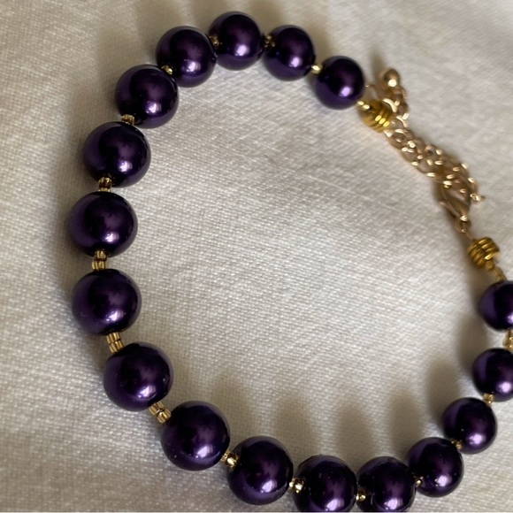Druk Purple and 14kt Gold Fill Beaded Bracelet - Picture 4 of 6